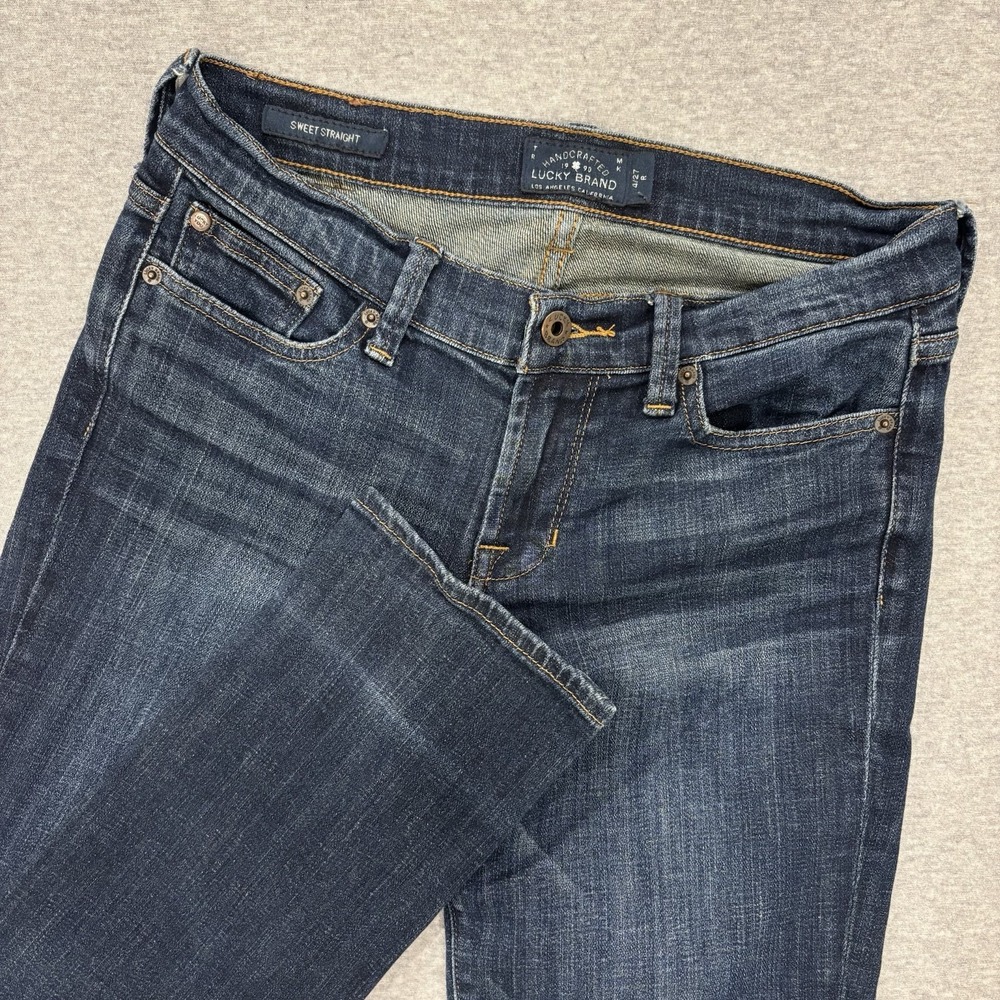 Lucky Brand Sweet Straight Jeans Women's Size 4 (30x32.5) Blue Dark Wash Slim